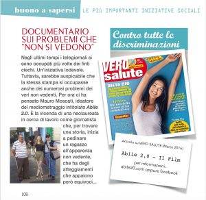 Articolo di Vero Salute del marzo 2016